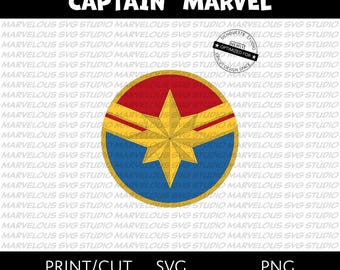 CAPTAIN MARVEL | Star | Symbol | Logo | Carol Danvers | Marvel Avengers Superheroine | png, svg, dxf | Cricut, Silhouette | Digital Download