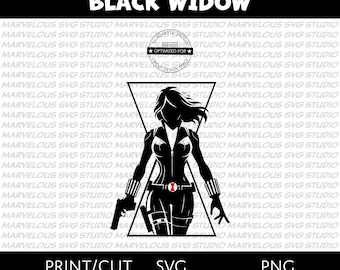 BLACK WIDOW SILHOUETTE | Natasha Romanoff | Symbol | Logo | Marvel Avengers Superhero | png svg dxf | Cricut | Silhouette | Digital Download