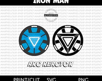 ARC REACTOR | Iron Man | Tony Stark | Heart | Symbol | Marvel Avengers Superhero | Png | Svg | Dxf | Cricut | Silhouette | Digital Download