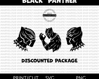 BLACK PANTHER BUNDLE | Pack | T'Challa the King of Wakanda | Marvel Avengers Superhero | png svg dxf | Cricut | Silhouette |Digital Download