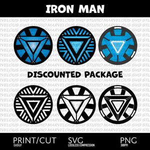 ARC REACTOR バンドル | アイアンマン | トニー・スターク | ハート | ロゴ | マーベル アベンジャーズ スーパーヒーロー | png svg dxf | Cricut | シルエット | デジタルダウンロード