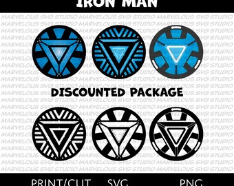 ARC REACTOR BUNDLE | Iron Man | Tony Stark | Heart | Logo | Marvel Avengers Superhero | png svg dxf | Cricut | Silhouette | Digital Download