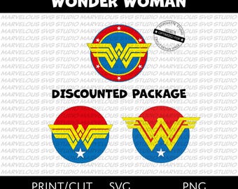 WONDER WOMAN BUNDLE | Justice League Superhero | Logo | Symbol | Sign | Pack | Print & Cut | png svg dxf | Cricut | Silhouette | Download