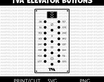 TVA ELEVATOR BUTTONS | Floor Names | Panel | Pictograms | Loki | Quality Print & Cut | png svg dxf | Cricut | Silhouette | Digital Download