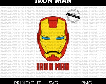 IRON MAN | Tony Stark | Marvel Avengers Superhero | Mask | Helmet | QUALITY Print Cut | png svg dxf | Cricut | Silhouette | Digital Download