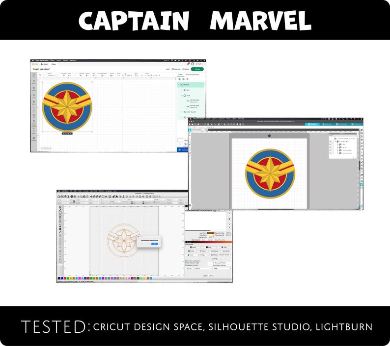 TESTED / Cricut Design Space, LightBurn + Atomstack X7 Pro, Silhouette Studio software + Cameo 5, home printer /