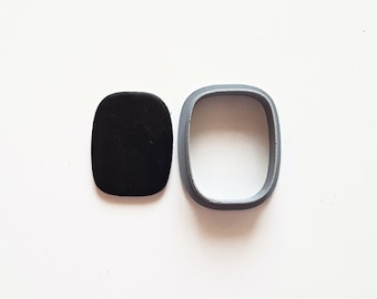 Organic rectangle polymer clay cutters, 3d printed rectangular clay earrings cutter, rounded rectangle clay cutter set
