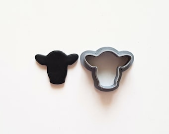 Cow head polymer clay cutters, 3d printed farm animal clay earring cutter, western clay cutter set