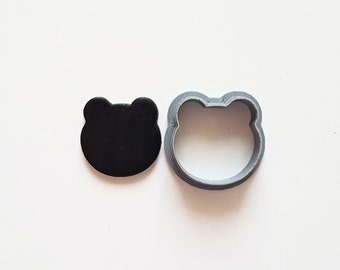 Frog polymer clay cutters, 3d printed animal clay earring cutter, frog head clay cutter set