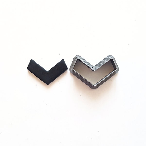 Chevron polymer clay cutters, 3d printed arrow clay cutters for earrings, geometric clay cutter set