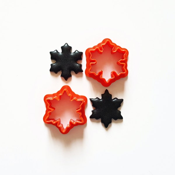 Snowflake polymer clay cutters, 3d printed Christmas clay cutters for earrings, snow flake clay cutter set