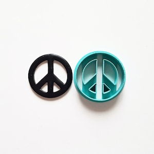 Peace sign polymer clay cutters, 3d printed peace symbol clay earring cutter, retro clay cutter set