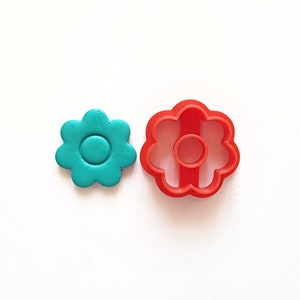 Flower with imprint polymer clay cutters, 3d printed 7 petal flower clay earrings cutter, detailed daisy clay cutter