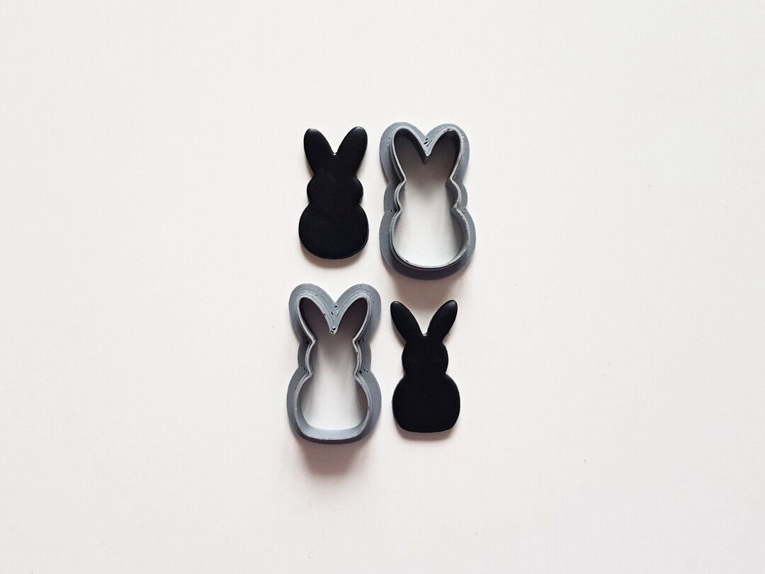 Bunny Peep Polymer Clay Cutters, 3d Printed Rabbit Clay Cutters for