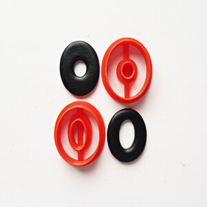 Oval donut polymer clay cutters, 3d printed oval cut out clay earrings cutter, oval hoop clay cutter set