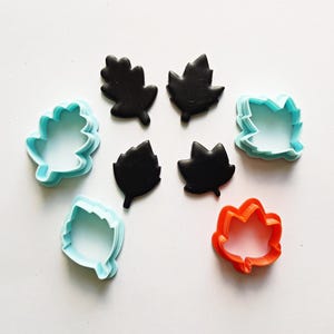 Leaf polymer clay cutters, 3d printed plant clay earring cutter, fall clay cutter set