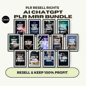 PLR Bundle AI, MRR Plr Chatgpt Prompts, Plr Digital Products For Ai, Private Label Rights, Master Resell Rights, Chatgpt Prompt With Plr