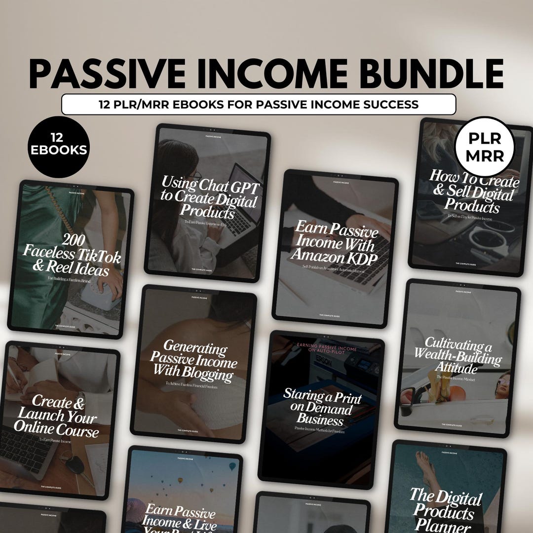 MRR PLR Passive Income Ebook Bundle, Master Resell Rights, Digital ...