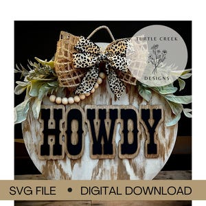 Howdy Door Hanger SVG: Rustic Door Sign (digital Download) - Etsy