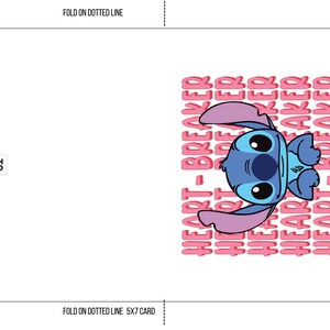 Stitch Valentine Card Greeting Card Stitch Valentine Party Bundle Kids ...