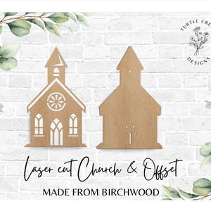 Laser Cut Birch Wood Church Blank: DIY Crafting Kit