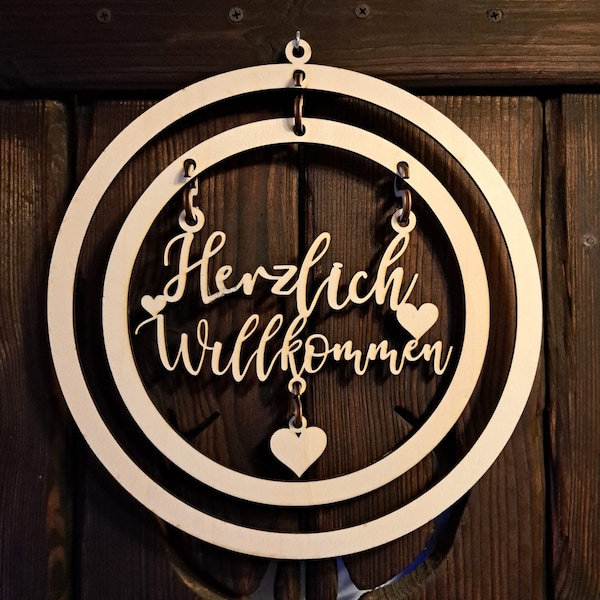 Lasercut File - Laser file - Welcome door sign wind chime