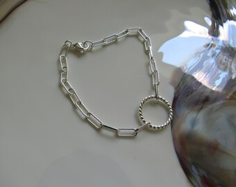 Pulsera de cadena con clip de plata