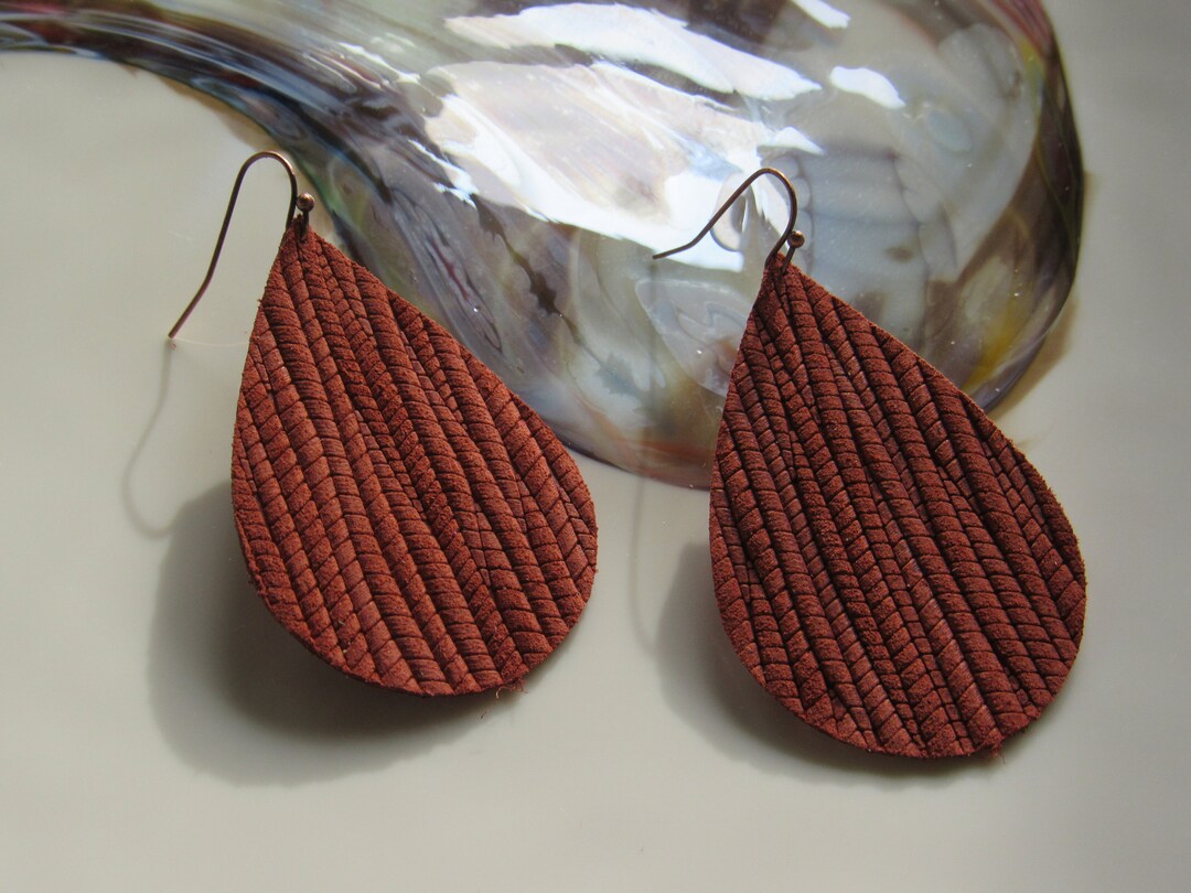 Earring Getting Rusty Beautiful Rust and Bronze Leather Earrings - Etsy