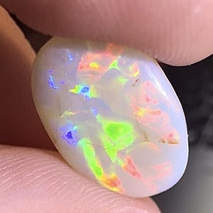 Vivid Asteria Star Burst Pattern Coober Pedy Australian White Opal - For Jewelry & Gifts - 5.4ct 11x16x4mm