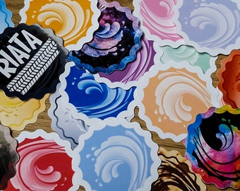 Lot de 10 gommettes vague stickers aléatoire