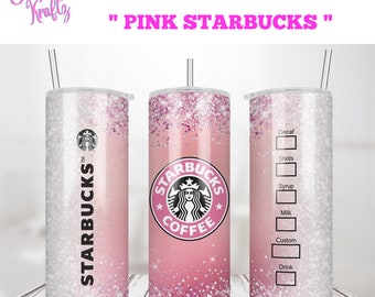 Starbucks Rosa Kaffeebecher - Heiße und kalte Glasdose -Kaffeetasse- Becher mit Schiebedeckel und Stroh