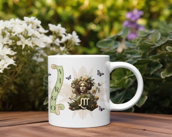 Tazas de café de cerámica Virgo Zodiac Astrology, 11 oz, 15 oz Lo mejor para regalos de cumpleaños u ocasiones especiales para todos los amantes cósmicos