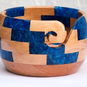 Cuenco de madera para hilo, cuenco grande de madera o resina para tejer, el mejor regalo para el cumpleaños de la madre, Navidad. Aguja de crochet gratis