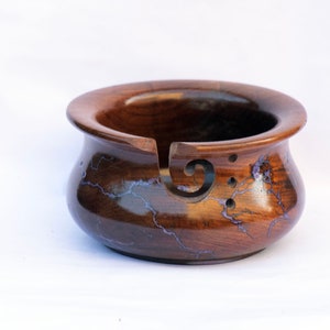 Cuenco de madera para hilo, figura de Lichtenberg y cuenco de madera grande de resina para tejer, el mejor regalo para cumpleaños o Navidad para mamá.