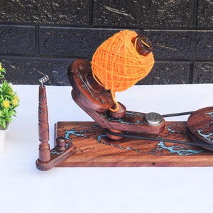 Handmade Lichtenberg Rosewood Yarn Winder and Swift - Knitting Crochet