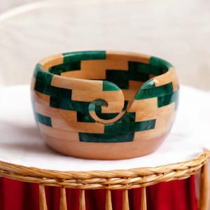 Cuenco de madera para hilo, cuenco grande de madera o resina para tejer, el mejor regalo para el cumpleaños de la madre, Navidad. Aguja de crochet gratis
