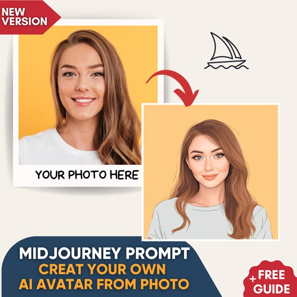 Create Your Own AI Avatar, Personalized Midjourney Prompt, AI Prompt, Learn Midjourney, Best Midjourney Prompts, AI Portrait, Digital Art