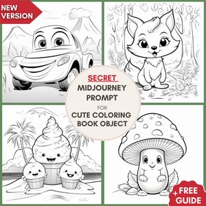 Professional Midjourney Prompt for Cute Coloring Book Prompt for Toddlers, AI Art, Best Midjourney Prompts, Learn Midjourney, Digital Art