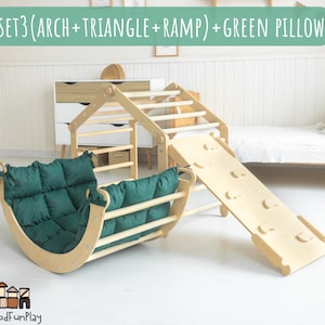Arco da arrampicata con cuscino Montessori Triangolo da arrampicata Pickler Arco Rocker Triangolo da arrampicata con rampa Set da arrampicata con cuscino Kletterdreieck