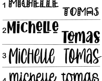 Name Permanent Vinyl Sticker| Custom Water bottle Label | Dishwasher Safe | Vinyl Decal | Neutral Font Personalization | Bumper, Mirror DIY
