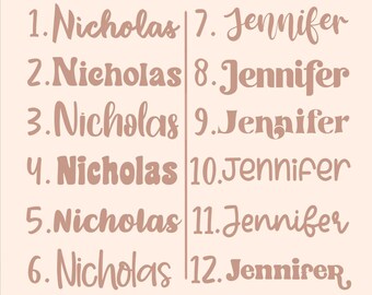 Name Permanent Vinyl Sticker| Custom Water Bottle Label | Dishwasher Safe | Aesthetic Vinyl Decal | Retro Font Personalization | Mirror DIY