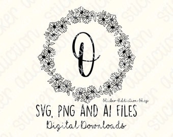 Alfabeto / Corona de corazón de letras modernas / SVG, PNG, archivos de corte ai / dibujados a mano / cricut, camafeo de silueta, Glowforge / icono de bricolaje vectorial inicial