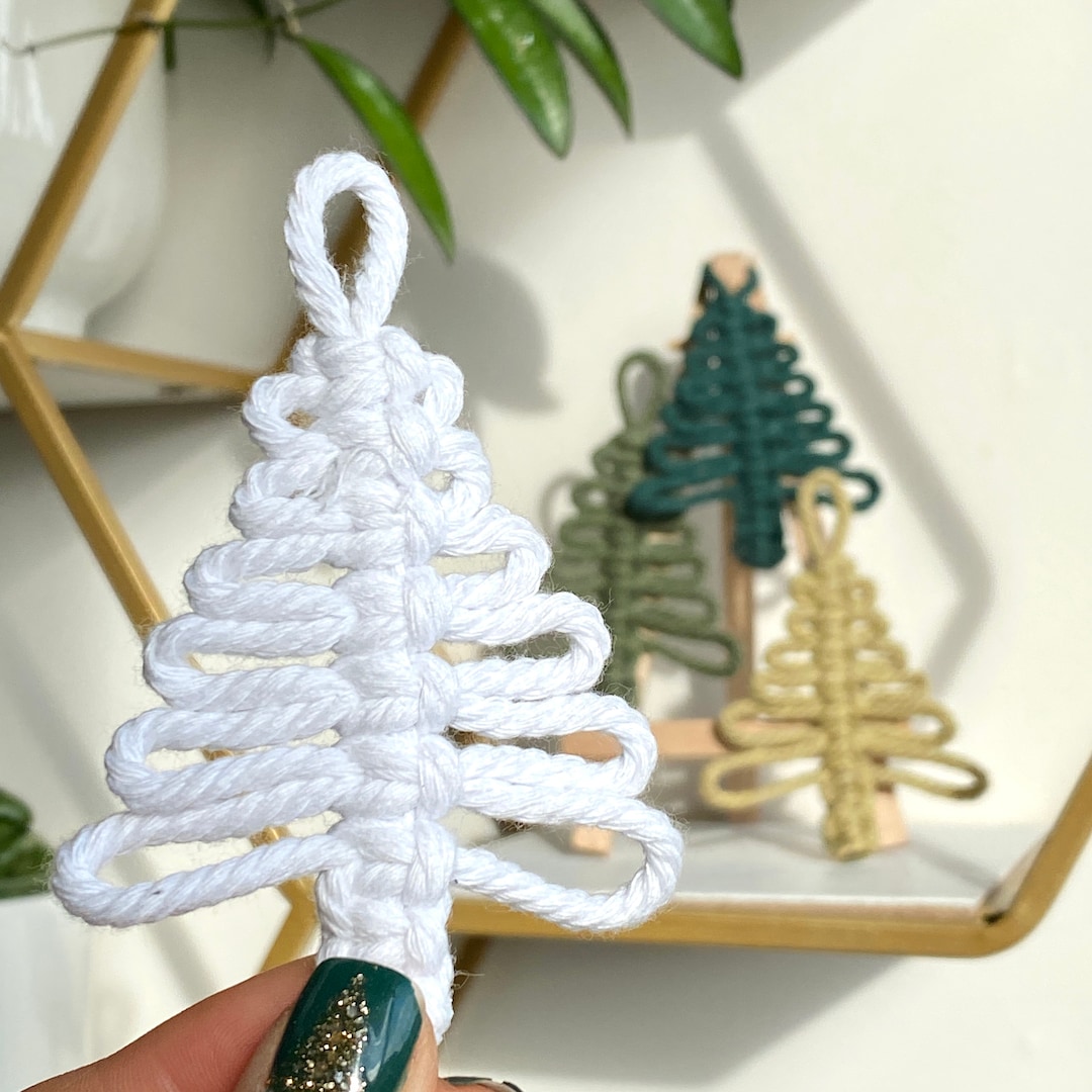 Macrame Modern Christmas Tree Ornament Minimalist Style Etsy