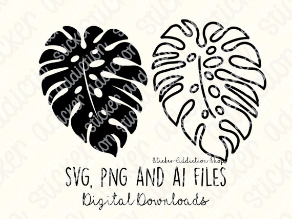 Monstera Leaf Outline Icon | SVG, PNG and Ai Cut Files | Cricut, Silhouette  Cameo, Glowforge | Download | Tropical Houseplants Leaves B&W - Etsy