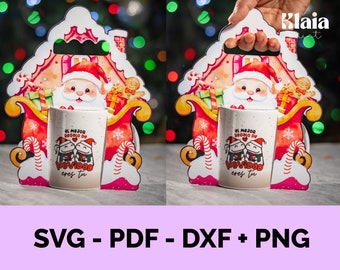 Christmas Mug Box Template (11oz), Christmas Mug Box, Mug Box, SVG PDF DXF