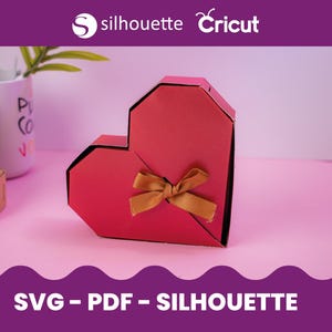 Valentine&#39;s Day heart box template, heart box, surprise gift box, chocolate box