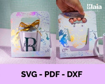 Molde para Caja sobre Tazas 11oz, Mug Box, caja para tazas, SVG PDF DXF