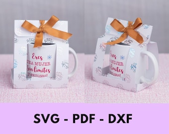 Mug Box Template Svg, Gift Box, CRICUT, SILHOUETTE Mug Gift Box Template, Coffee Mug Svg