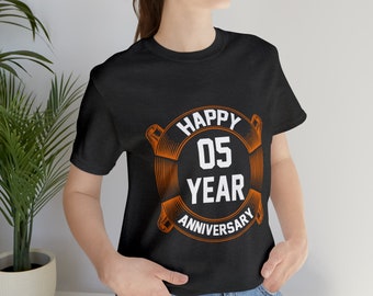 Celebrating Anniversary T Shirts for Men and Women - Happy 4 Year Anniversary Printed Anniversary Gift - Unisex Short Sleeve Tee Shirts