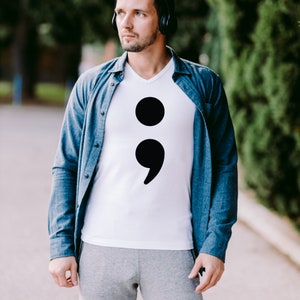 Mental Health Shirt Suicide Prevention Shirt - 988 Suicide Awareness Counselor Shirt for Mental Health Awareness - Semicolon Shirt for Her